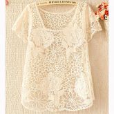 BLUSA DE RENDA COM MANGA