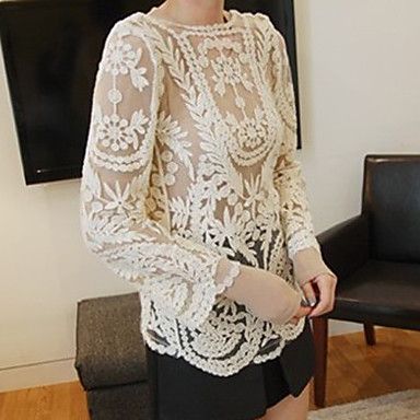 BLUSA CASUAL EM RENDA GUIPIR