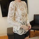 BLUSA CASUAL EM RENDA GUIPIR